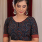 Beautiful navy and maroon ajrakh blouse with stripes combination