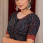 Beautiful navy and maroon ajrakh blouse with stripes combination