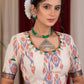 Ivory multicolor ikat blouse with colorful sparrow embroidery on back