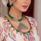Ivory multicolor ikat blouse with colorful sparrow embroidery on back