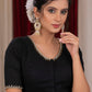 Exclusive Black Kala Ghoda blouse with glass beads and thread embroidery floss