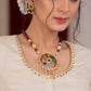 Elegant ivory cotton blouse with overall hand embroidered madhubani motif