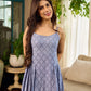 Dreamy grey-to-yellow ombré dress featuring delicate hakoba and graceful pleated detailing.