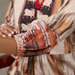 Heritage Pichwai inspired abstract cow motifs dress with red details