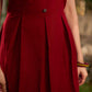 Statement sleeveless Ajrakh dress elevated with a folded collar and graceful maroon pleats.