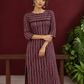 Classic Striped Cotton Kurta with Contrast Yoke Panel & Black Lace Trimmed Cuffs — styled view