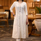Classy Off-white hand painted cotton kurta Pant optional