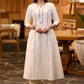 Classy Off-white hand painted cotton kurta Pant optional