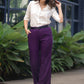 Smart Purple Rayon Straight Fit Pant White cotton Shirt Optional