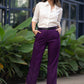 Smart Purple Rayon Straight Fit Pant White cotton Shirt Optional