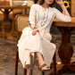 Classy Off-white hand painted cotton kurta Pant optional