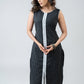 Simple Smart Black Ikat Sleeveless Kurta With Laces - Pant Optional
