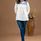 Off white Rayon Embroidered Top