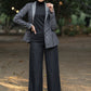 Exclusive black cotton ikat formal blazer with optional pant