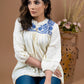 Off white Rayon Embroidered Top