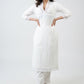 Trendy White Cotton Kurta With Delicate Laces - Pant Optional