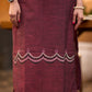 Graceful Maroon cotton kurta with hand painting Pant optional
