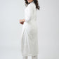 Trendy White Cotton Kurta With Delicate Laces - Pant Optional