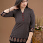 Black cotton Ajrakh combination top