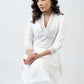 Trendy White Cotton Kurta With Delicate Laces - Pant Optional