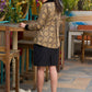 Elegant beige cotton ajrakh shirt with black Velvet detailing - Skirt Optional