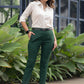 Smart Bottle Green Stretchable Narrow Fit Trouser White Cotton Shirt Optional