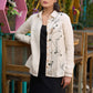 Exclusive textured cotton Light beige one-sided embroidery shirt - Skirt Optional