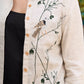 Exclusive textured cotton Light beige one-sided embroidery shirt - Skirt Optional