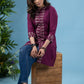 Classy wine cotton tunic with matching ikat combination