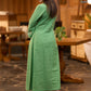 Pretty Pista green cotton asymmetrical kurta with embroidery Pant optional