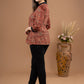 Maroon cotton Ajrakh top with kutch embroidered placket