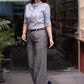 Trendy Grey Cotton Straight Fit Trouser Ikat Shirt Optional