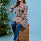 Graceful floral printed cotton A line tunic