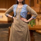 Smart beige cotton kurta with attached embroidered jacket - Pant optional