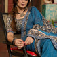 Exclusive Teal blue cotton saree highlighted with kalamkari and indigo borders