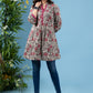 Graceful floral printed cotton A line tunic