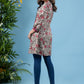 Graceful floral printed cotton A line tunic