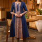 Trendy navy blue Princess cut kurta with beautiful prints - Pant optional