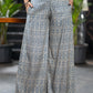 Classy ZigZag Rayon Flared Pants Navy Blue Rayon Shirt Optional
