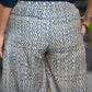 Classy ZigZag Rayon Flared Pants Navy Blue Rayon Shirt Optional