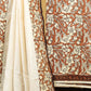 Natural Floral Printed Coffee Brown Cotton Suit Set with Chanderi Dupatta