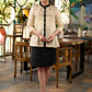 Exclusive cotton beige shirt with madhubani yoke & pleates infront - Skirt Optional