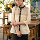 Exclusive cotton beige shirt with madhubani yoke & pleates infront - Skirt Optional