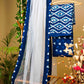Smart Cotton Indigo Suit Set with Stylish Net Dupatta