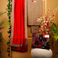 Exclusive Cotton Beige Embroidered Suit Set with Contrast Red Chanderi Dupatta