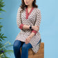 Elegant white cotton printed tunic