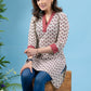 Elegant white cotton printed tunic