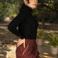 Stlyish maroon ikat fitted skirt with beautiful ajrakh combination