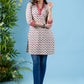 Elegant white cotton printed tunic