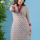Elegant white cotton printed tunic